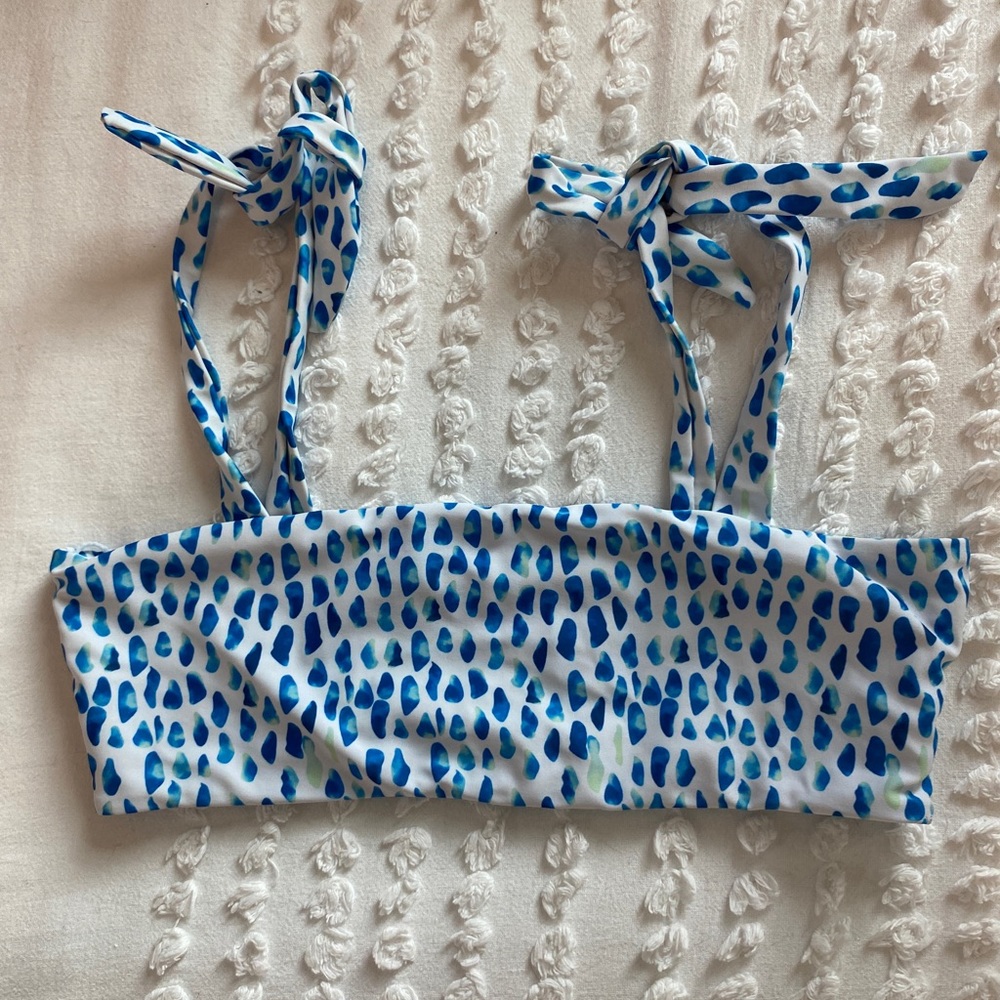 Shein blue polka dot bikini top